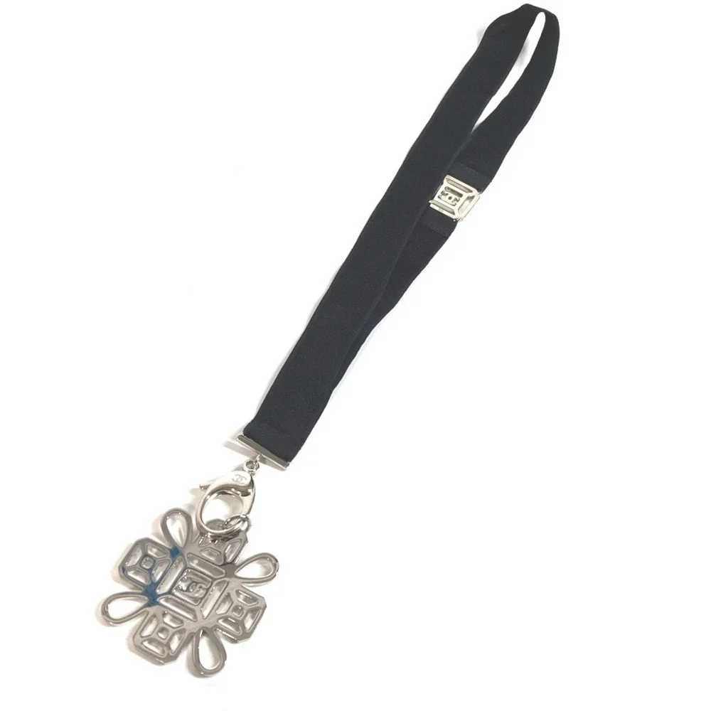 CHANEL Black Logo Necklace